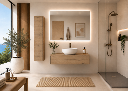 Meuble de salle de bains avec vasque à poser couleur steppa FORMENTERA