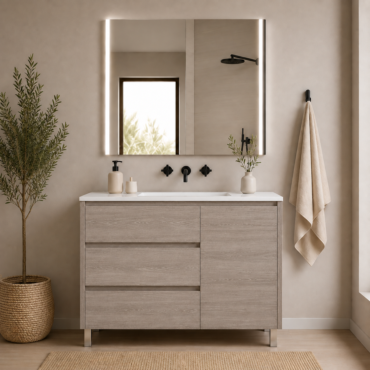 VOLUM-set + MEGAN LED-spiegel