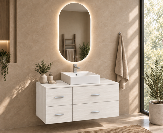 Mueble de baño PAROS en Blanco Nórdico con lavabo Libra