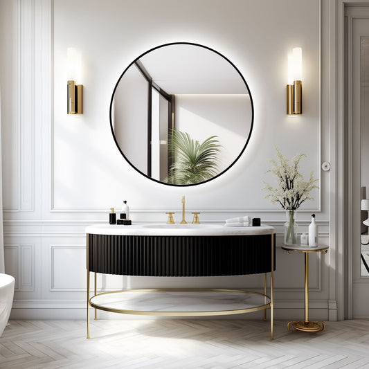 LED-spiegel Ares Zwart