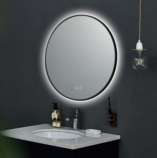 LED-spiegel Ares Zwart