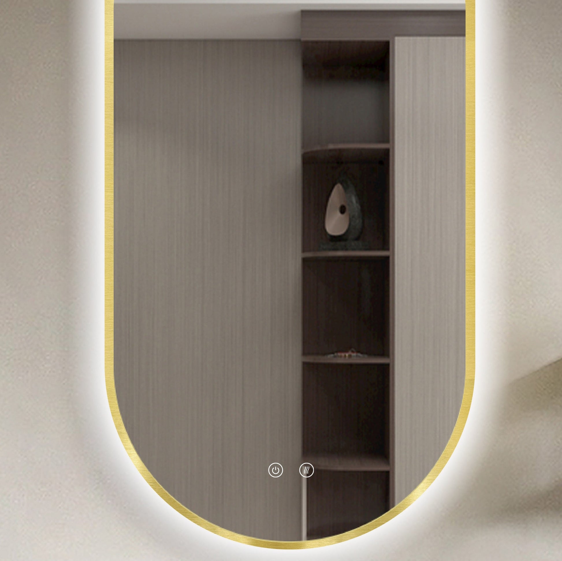 LED-spiegel Selene Goud & Zwart
