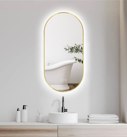 LED-spiegel Selene Goud & Zwart