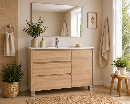 Meuble de salle de bain avec VOLUM avec 3 tiroirs et porte et lavabo