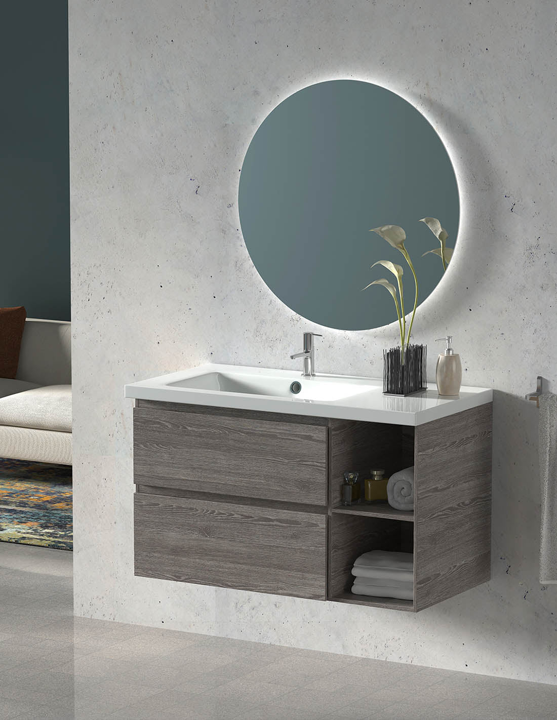 Meuble de salle de bain Zeus avec lavabo